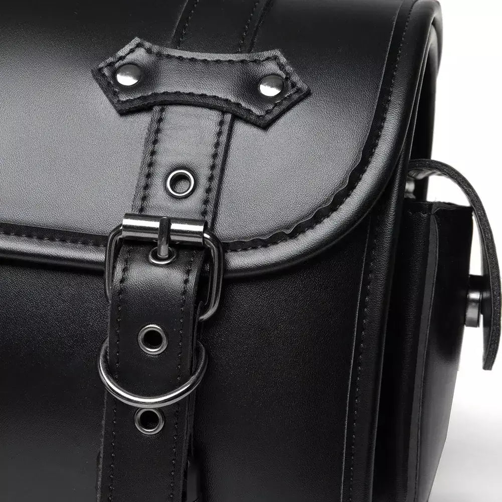 Alforje universal preto para motocicleta, bolsa lateral de grande capacidade, ferramenta de armazenamento para harley, bolsa modificada à prova d'água
