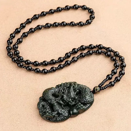 Velho hotan jade ciano pingente jadeite dragão rei marca zodíaco colar dominador masculino mão esculpida jóias presente high-end