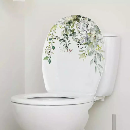 1PCS Plantas Verdes Flores Adesivo De Parede Banheiro WC Decalques Sala de estar Gabinete Casa Decoração Auto-adesivo Mural