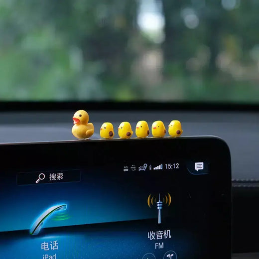 5 pçs bonito mini patos decoração interior do carro espelho retrovisor automático painel ornamentos para mulher homem presente acessórios do carro