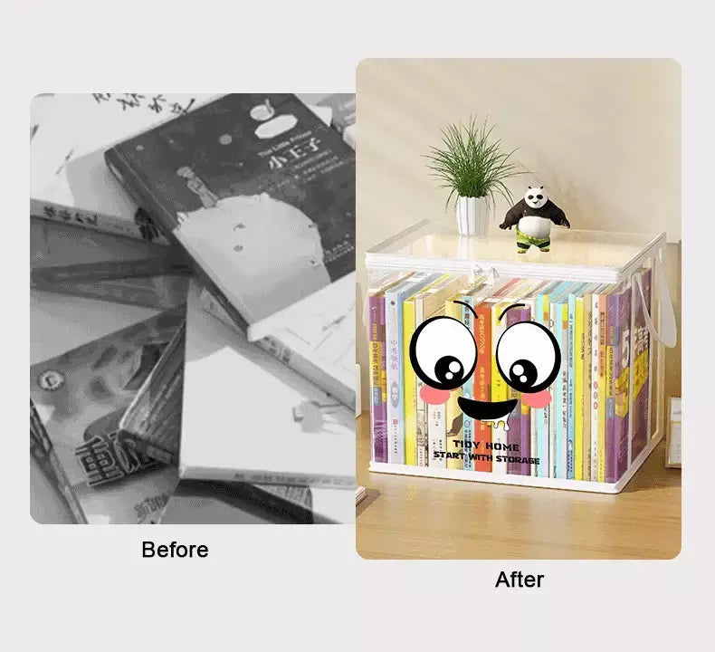 Caixa de livro dobrável estudante dormitório sala de aula livro organizador transparente à prova dwaterproof água casa livro organização caixa armazenamento bolsa