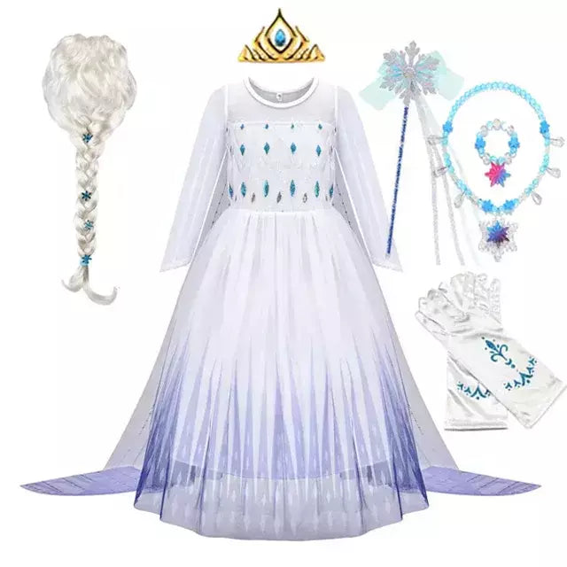 Elsa anna vestidos de princesa meninas malha lantejoulas vestido crianças cosplay neve rainha trajes halloween carnaval festa aniversário vestidos