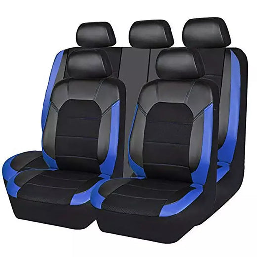 9 peças/set capa de assento de carro couro respirável tecido universal couro do plutônio almofada do assento dianteiro e traseiro assento completo proteger