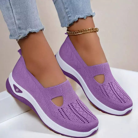 2025 tênis feminino respirável deslizamento em sapatos de caminhada malha baixa superior das mulheres sapatos vulcanizados sola macia sapatos femininos leves