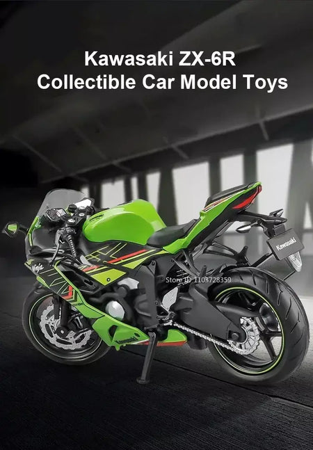 1:12 sportster modelo de brinquedo motocicletas liga diecast nijia ZX-6R motos som luz absorção choque pneus borracha crianças presente