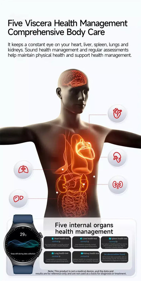 2026 novo relógio inteligente masculino feminino exame micro-físico ecg + ppg oxigênio no sangue ácido úrico pressão arterial safira smartwatch masculino