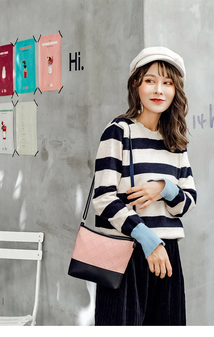 Bolsa de ombro única padrão floral para mulheres, Bolsa de balde pequena, Superfície macia, Material PU, Bolsa Crossbody elegante para senhoras