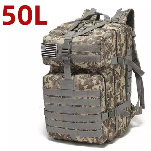 Impermeável Tactical Sports Bag, mochila de nylon resistente, mochilas ao ar livre para Trekking, pesca, caça, camping, caminhadas, 25L, 50L