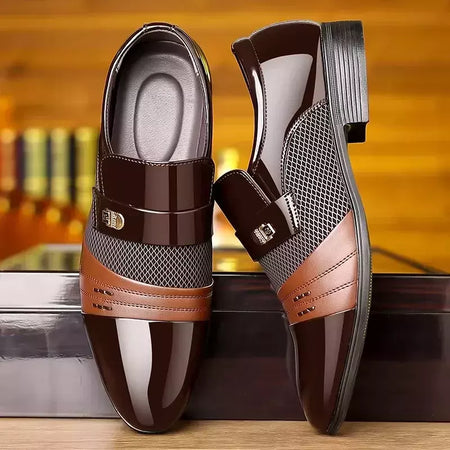 Sapato masculino de couro preto, sapatos Oxford formais, sapato vestido masculino, Festa, Escritório, Negócios, Casual