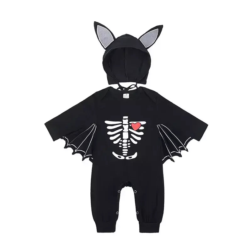 Umorden 2 pçs/set unissex morcego preto traje do bebê meninas meninos meu primeiro roupa de halloween algodão 3-6m 6-12m 12-18m 18-24m