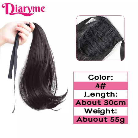 Extensões sintéticas longas do cabelo do rabo de cavalo para mulheres, preto, marrom, reistan do calor, rabo de pônei, cabelo falso, grampo no hairpiece