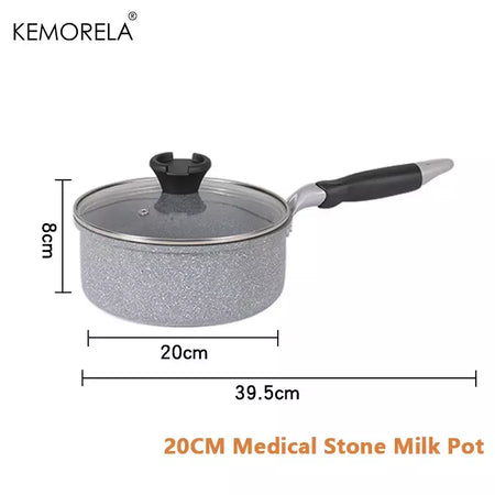 Frigideira Antiaderente de Pedra Durável, Frigideira de Caldeirão, Panelas de Fogão de Indução, Ovo Panqueca, Fogão a Gás, Home Wok, 28 cm, 26 cm, 24 cm, 20cm