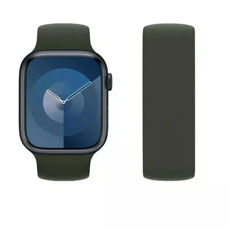 Silicone Solo Loop Band para Apple Watch, Belt Bracelet Strap, iWatch Series 9, 8, 7, 6, SE, Ultra 2, 40mm, 44mm, 45mm, 41mm, 49 milímetros, 38 milímetros, 42 milímetros