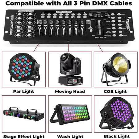 192 controlador dmx equipamento de dj dmx 512 operador midi para led par movendo a cabeça par luz dj discoteca clube bar concertos ao vivo
