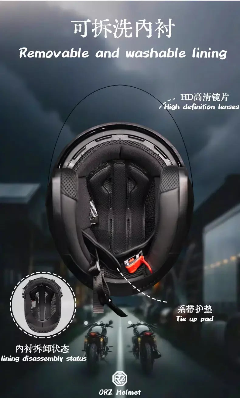2025 mais recente capacete da motocicleta de alta qualidade metade cobrindo lente dupla cascos para motos masculino feminino casal capacetes de moto