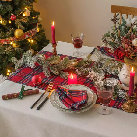 Classic Scottish Tartan Plaid Cloth Guardanapos, casa, hotel, decoração de mesa de jantar, Natal, 40x40cm, 4pcs por conjunto, 2023