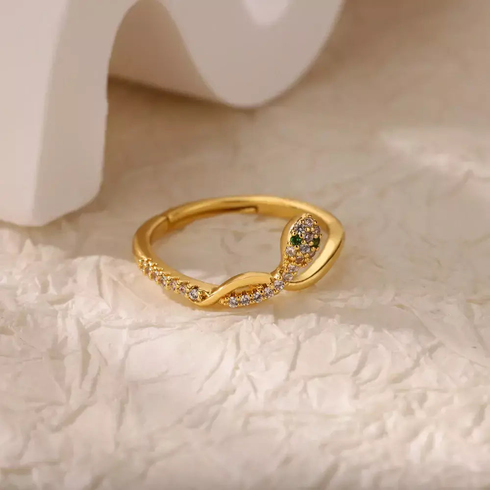 Anéis geométricos de zircônia de aço inoxidável para mulheres luxo mau olhado cor dourada ajustável na moda casamento estética jewerly presente