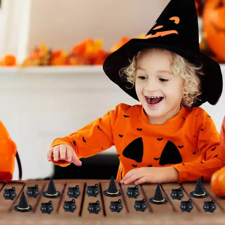 10 pçs halloween bruxa chapéu decorações chapéus em miniatura caldeirão potes chaleira ornamento festa de halloween decoração para casa diy artesanato