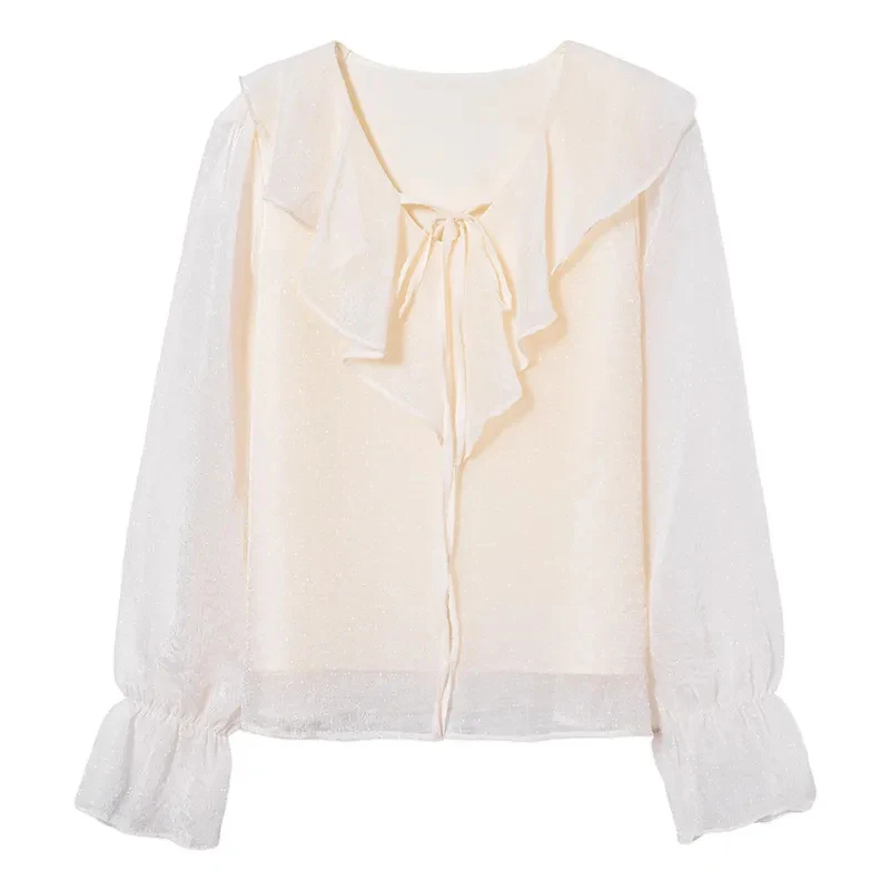 GIDYQ-Blusa coreana de meia gola aberta para mulheres, camisa de escritório para senhoras, pulôver solto, doce, todos os jogos, tops femininos chiques, sólidos, verão, novos
