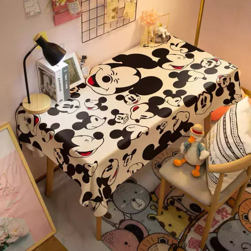 Toalha De Mesa Mickey Mouse Dos Desenhos Animados Da Disney Para Crianças, Mesa De Jantar Americana, Toalha De Mesa De Café Retro, Toalha De Mesa Quadrada