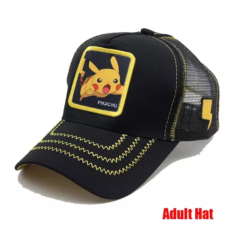 Anime figura pokemon boné de beisebol pikachu chapéu ajustável pokemon cosplay hip hop dos desenhos animados chapéus adultos menino menina crianças presentes aniversário