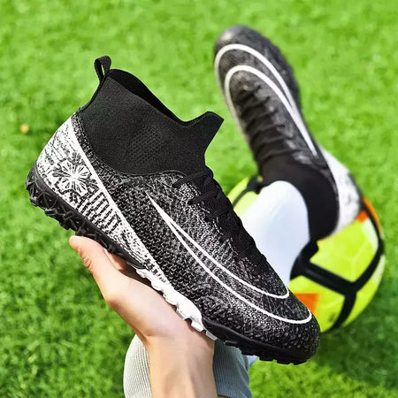 Botas de futebol masculinas longas, grama artificial, tênis de futsal, esportes ao ar livre, crianças, tênis de futebol para meninos, original, sociedade