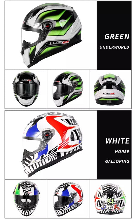 Ls2 rosto cheio capacete da motocicleta das mulheres dos homens capacete de motocross de alta resistência abs escudo 3c aprovado acessórios da motocicleta ff358