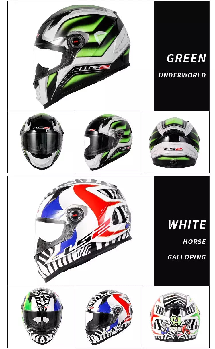 Ls2 rosto cheio capacete da motocicleta das mulheres dos homens capacete de motocross de alta resistência abs escudo 3c aprovado acessórios da motocicleta ff358