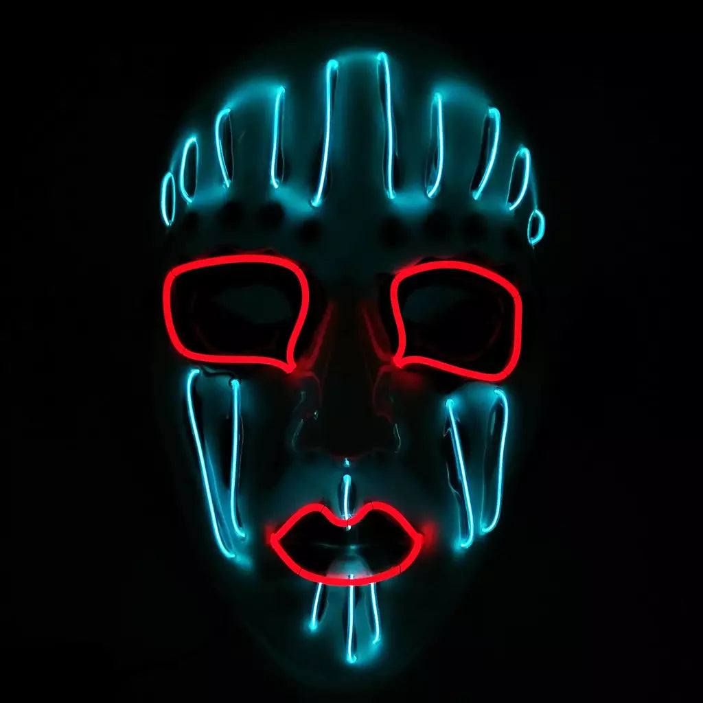 Led slipknot máscara dj halloween masquerade cosplay traje adereços assustador máscara brilhante para adultos homens halloween slipknot máscara