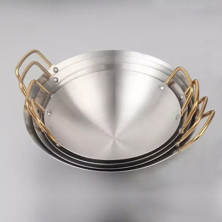 Panela Seca De Aço Inoxidável Espessada, Panela Antiaderente Doméstica, Fornalha De Álcool De Orelha Dourada, Hotpot Pequeno