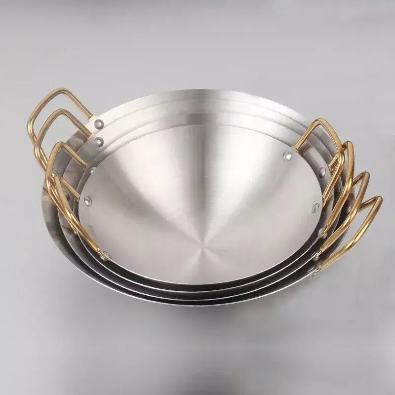 Panela Seca De Aço Inoxidável Espessada, Panela Antiaderente Doméstica, Fornalha De Álcool De Orelha Dourada, Hotpot Pequeno