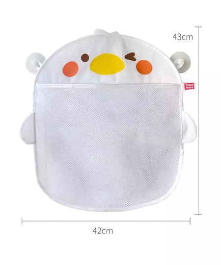 Qwz novo pato dos desenhos animados do bebê saco de malha do banheiro otário design para brinquedos de banho crianças formas animais pano areia brinquedos armazenamento net saco