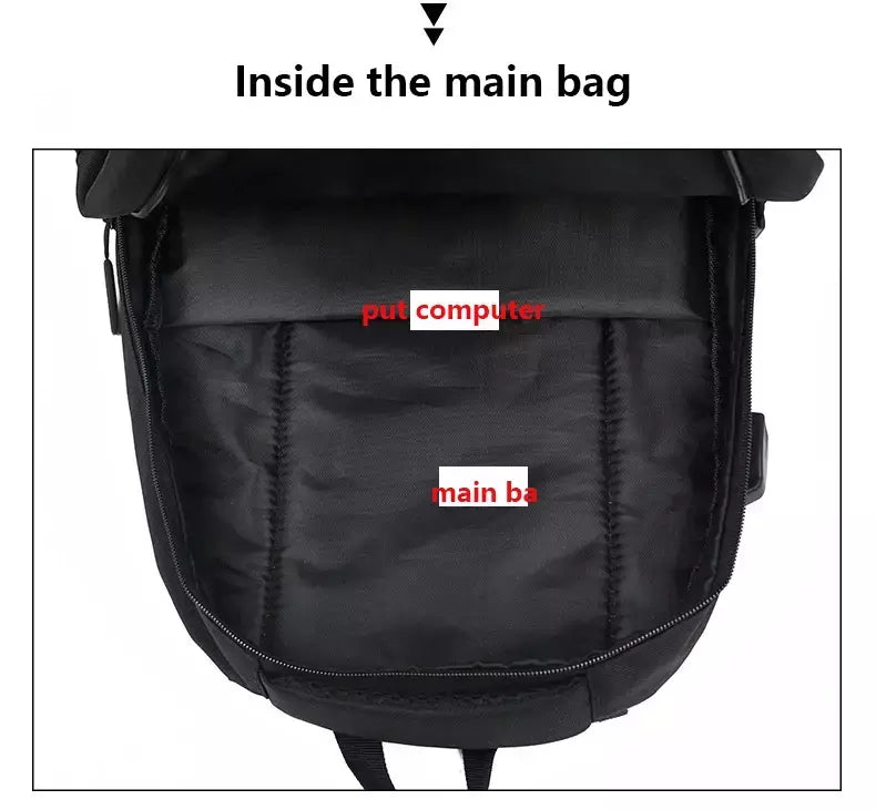 Mochila de carregamento USB impermeável para homens, sacos traseiros do escritório do negócio, mochila para laptop casual, mochilas escolares masculinas, 15,6";;VERDADEIRO;;"CINZA