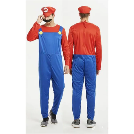 Luigi masculino disfarçado roupas de luxo para adultos super irmão roupas role-playing fantasia vestido conjunto chapéus e barba masculinos e femininos