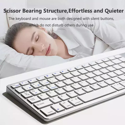Teclado sem fio ultra magro de bluetooth compatível para mac os/ios/ipad os teclado recarregável para macbook
