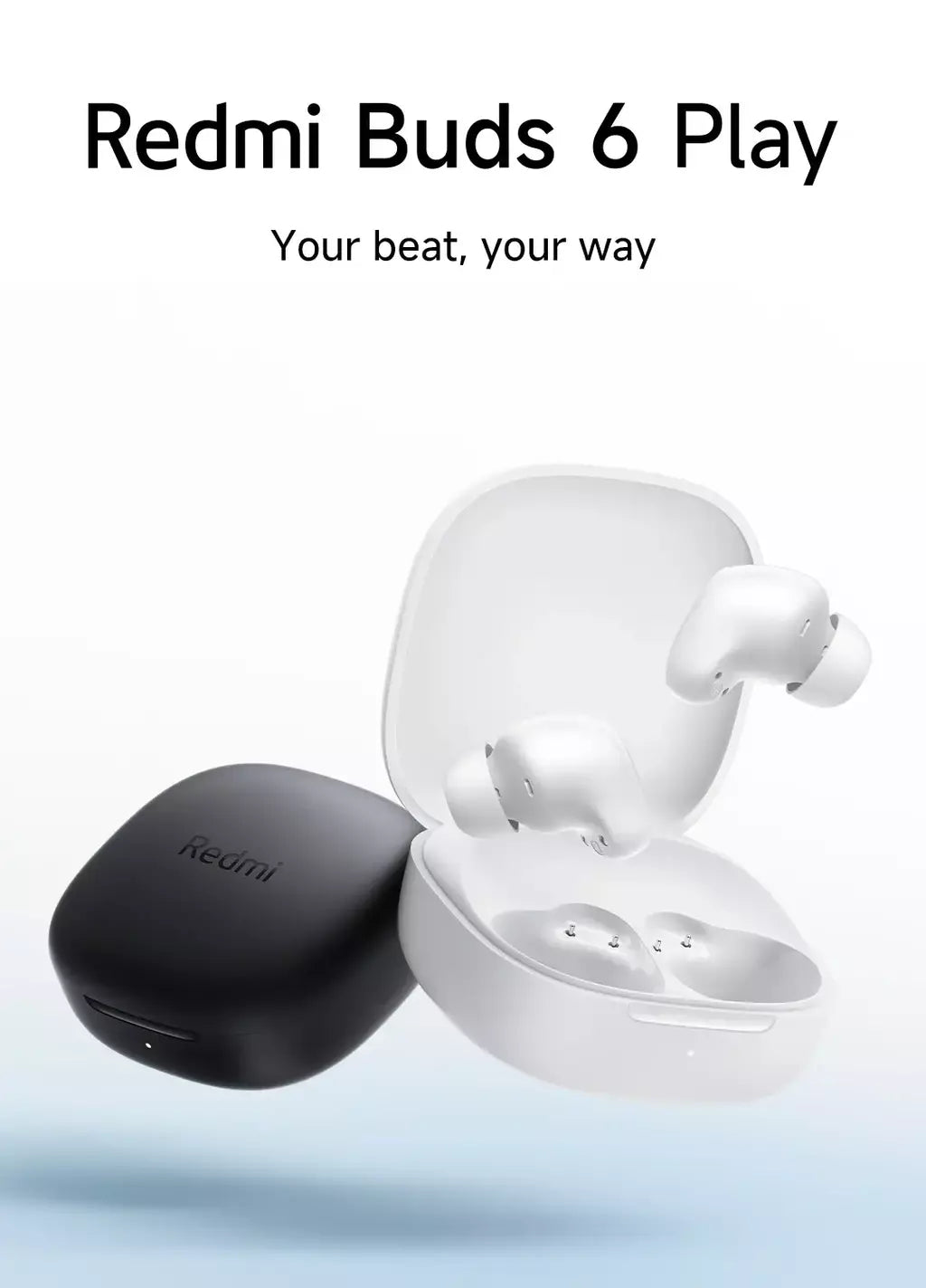Estreia mundial xiaomi redmi buds 6 play 10mm driver dinâmico ai cancelamento de ruído para chamadas bluetooth 5.4 tws fones de ouvido