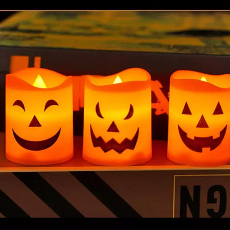 Lanterna de abóbora luz de vela halloween crânio fantasma rosto lâmpada crianças presente para o quarto jardim festa decoração atmosfera luz