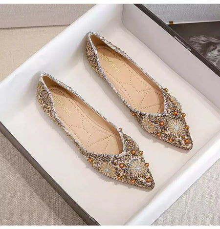 Mocassins lisos de strass de dedo apontado, sapatilhas femininas clássicas, sapatilhas femininas, sapatos de barco macio, rebites, novo, outono, 2022