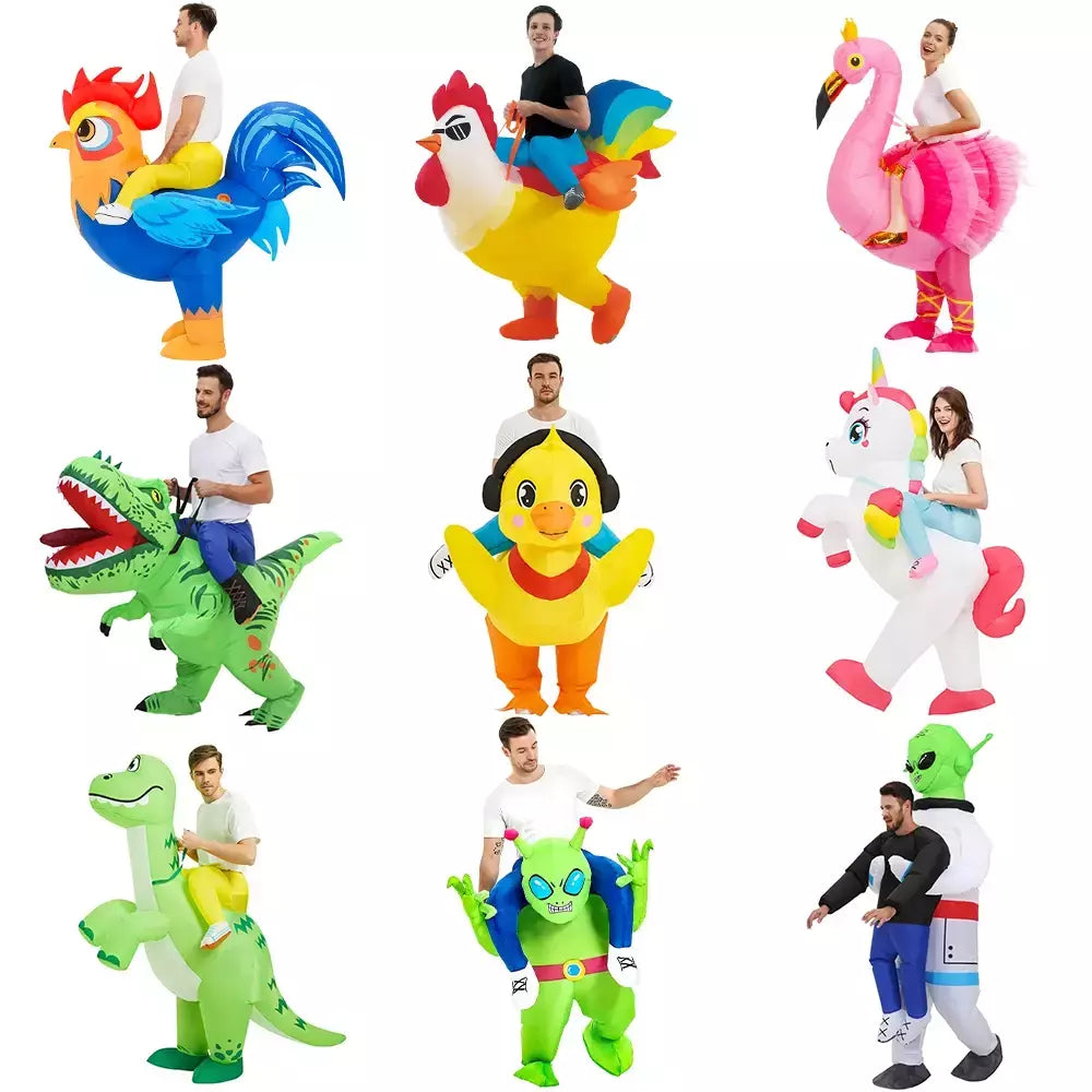 Anime quente dinossauro inflável traje festa trajes da mascote terno disfraz cosplay trajes de halloween para adultos crianças vestido