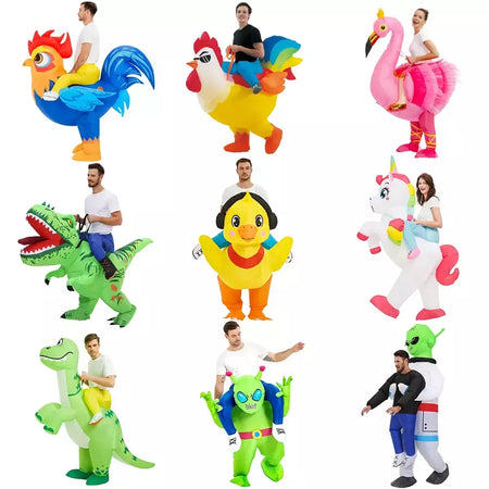 Anime quente dinossauro inflável traje festa trajes da mascote terno disfraz cosplay trajes de halloween para adultos crianças vestido