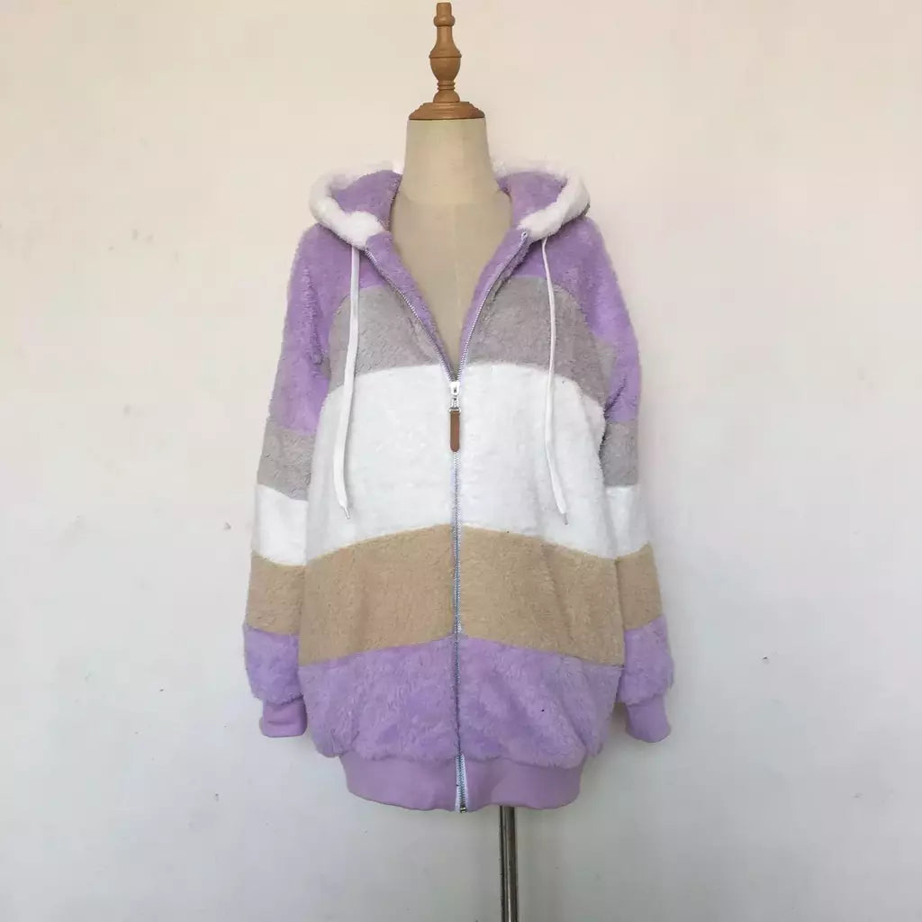 Casaco de capuz extragrande feminino com bolsos macios, streetwear quente, casaco solto, Lady Outerwear, outono, inverno, novo, 2023