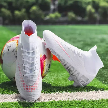 Botas de futebol de alta qualidade para crianças sapatos de tornozelo alto sapatos de futebol de grama sapatos de futebol de alta qualidade fg/tf