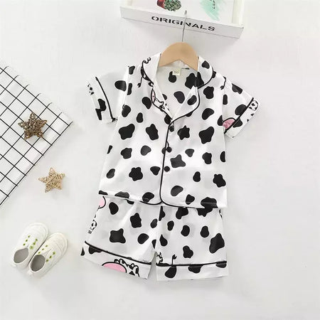 Baby Girls' Sleepwear Suit, Pijama infantil, Roupas infantis, Toddler Casual Costume, Roupas de verão, Camisa infantil, Shorts, Novo, 2Pcs Set