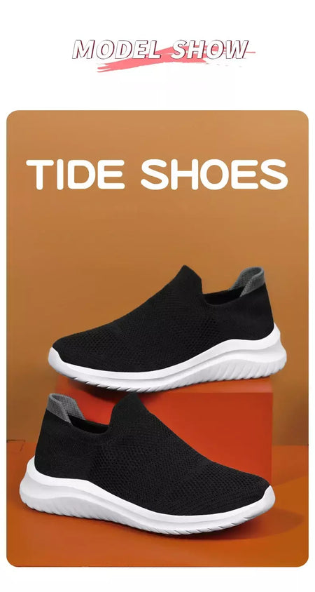 Sapatos masculinos tênis de malha respirável deslizamento em tênis de corrida ao ar livre antiderrapante casal jogging treinamento caminhadas sapatos esportivos