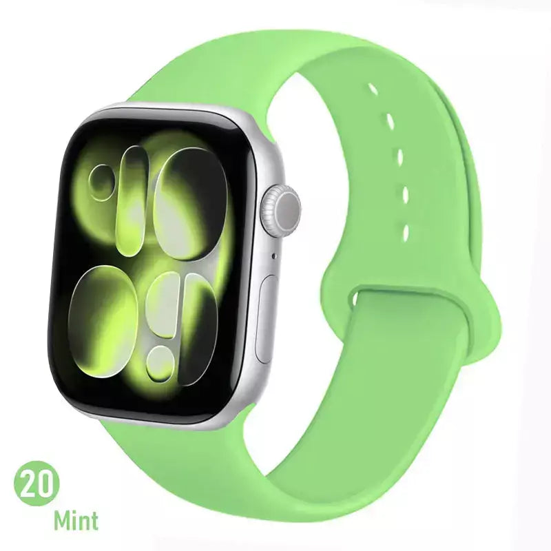 Pulseiras de silicone para apple watch pulseira 44mm 45mm 40 41mm 42-46mm pulseiras esportivas iwatch série 10 11 9 8 7 6 5 4 se ultra 3/2 49mm