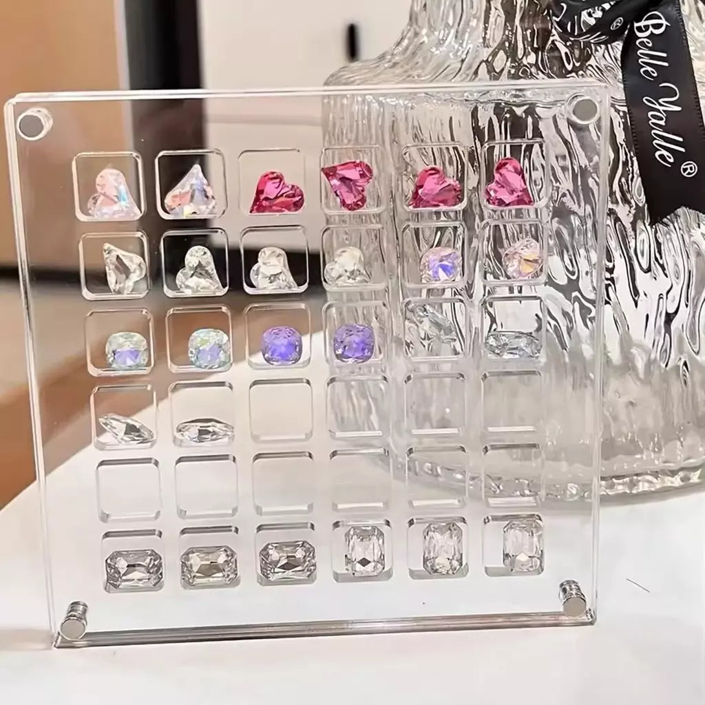 Caixa de exibição acrílica Seashell, concha magnética, organizadores claros Starfish Trinket, caixa de armazenamento Mini Seashell, 36, 64, 100 grades
