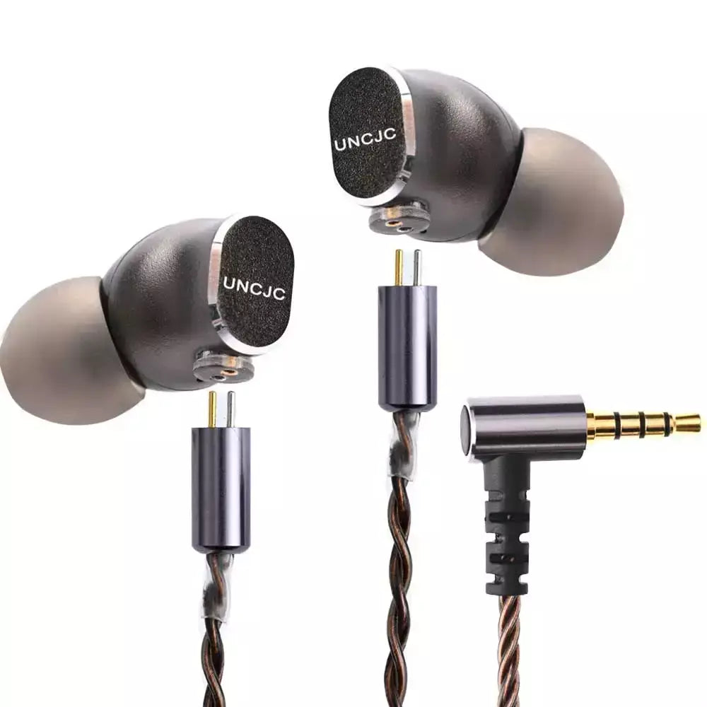 Uncjc fone de ouvido com fio de alta resolução usb c fones de ouvido embutidos USB-C dac par trançado cabo de 2 pinos iem fones de ouvido alugues áudio com microfone