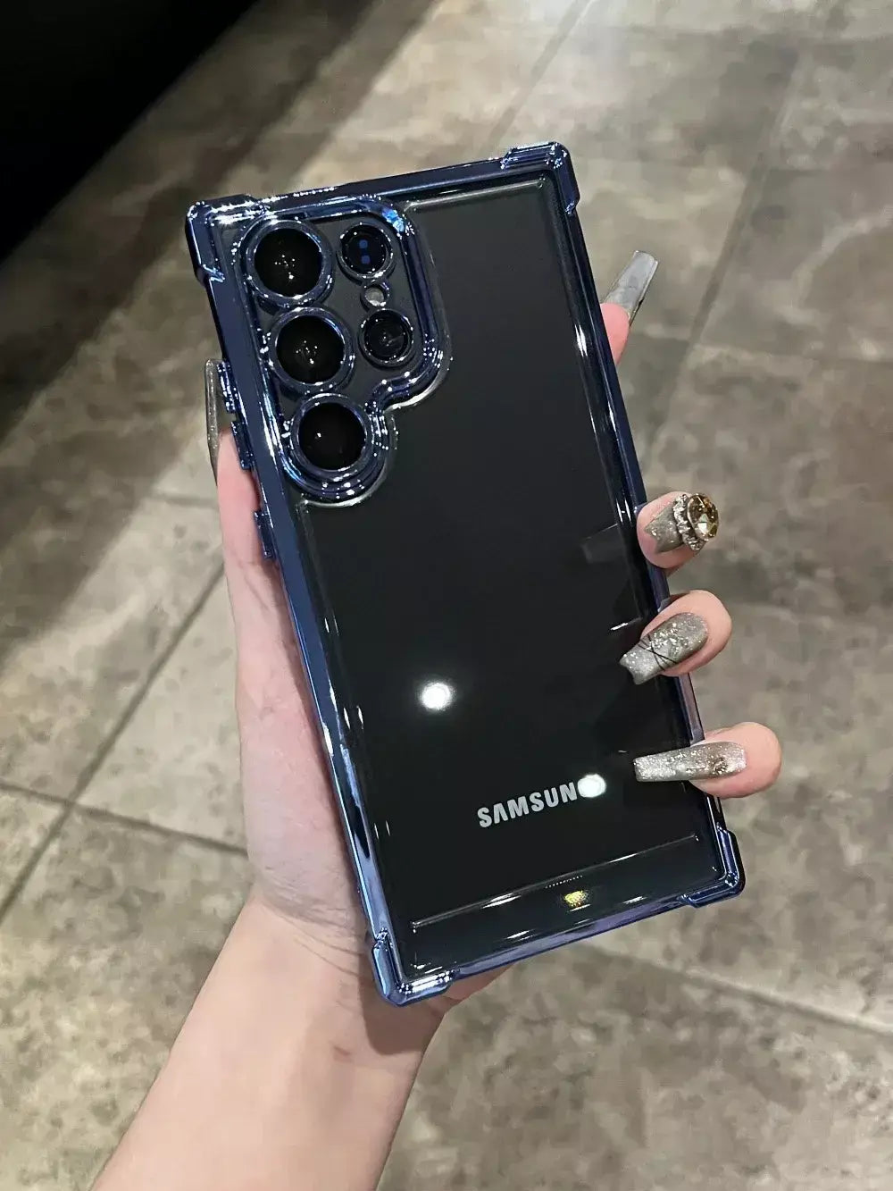 Chapeamento armadura transparente caso para samsung s25 ultra s24fe s23 fe s22 plus a54 a53 a55 a34 a35 a25 5g capa acrílica à prova de choque