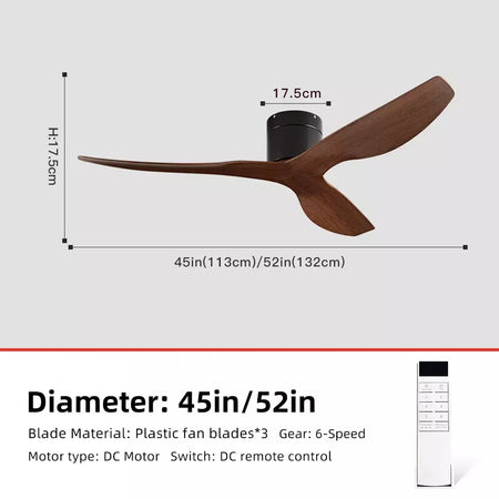 FUMANJIA Ventilador de teto retrô industrial de 45/52", ideal para áreas de vida/jantar, casa e escritório - Motor inversor DC silencioso de 6 velocidades