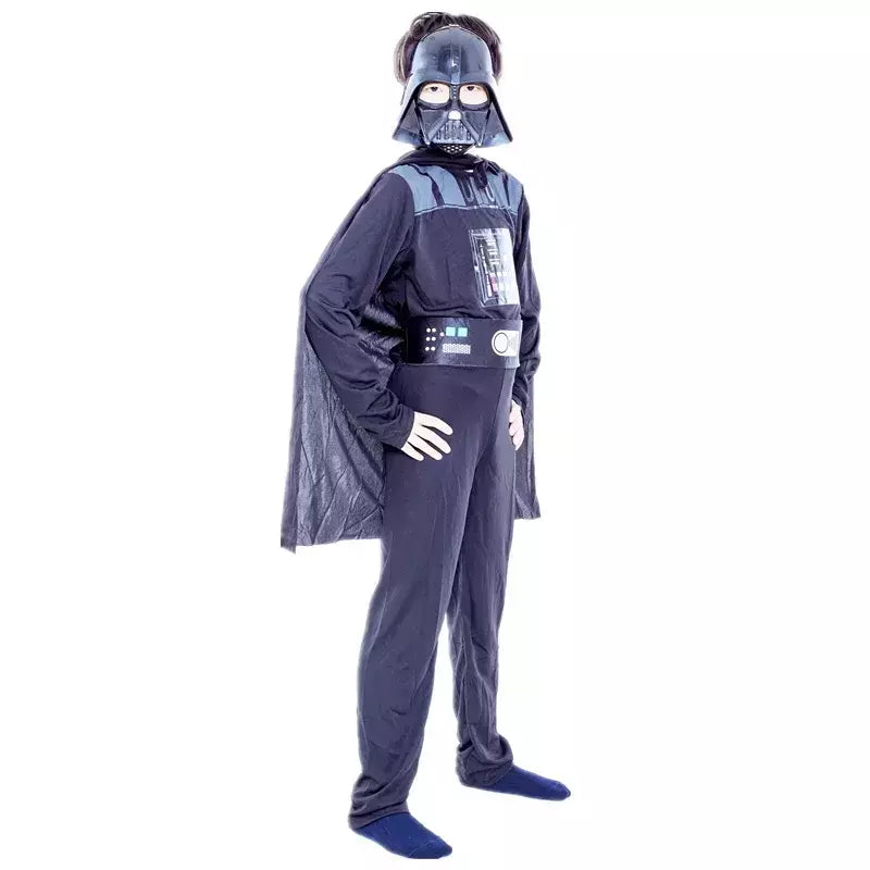 Meninos clássico filme máscara traje impresso dos desenhos animados darth vader capa armadura macacão halloween crianças fantasia cosplay traje